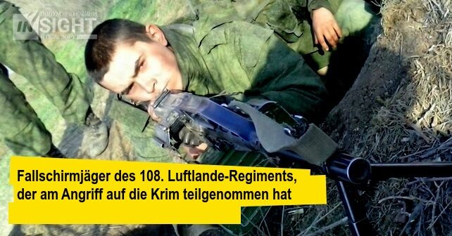 Fallschirmjäger, der am Angriff auf die Krim teilgenommen hat