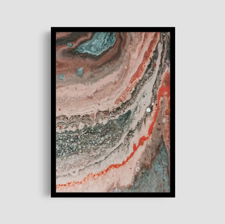 Постер "Brown Geode" у чорній рамці