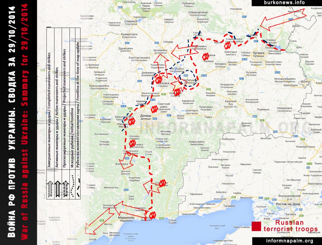 Approximate front lines and potential directions of attack