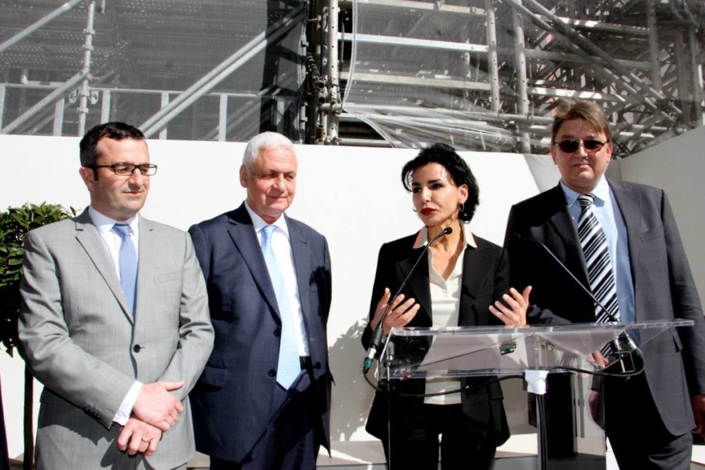 Rachida Dati et l' Ambassadeur Orlov à l'occasion de la сérémonie de la pose de la première pierre du Centre culturel russe ©Natalia Medvedeva