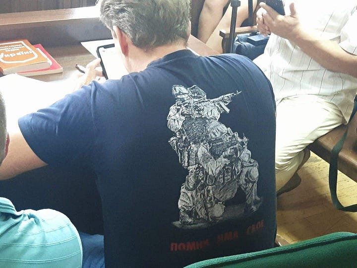 Валентин Рибін на засіданні Дніпровського райсуду Києва у справі за звинуваченням Андрія Хандрикіна