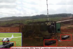 Russisk Ka-52-helikopter fyrer raketter mod LEER-3-køretøjer på Zapad-2017