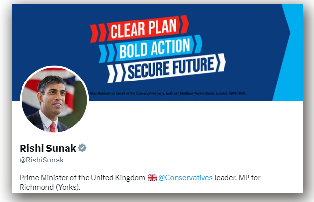 Rishi Sunak Prime Minister of the United Kingdom | x.com